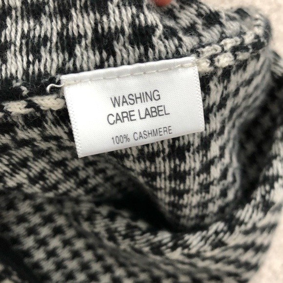 100% Cashmere Warm Long Sleeves Square Neck Houndstooth Dress 6 golden buttons S - Picture 9 of 10